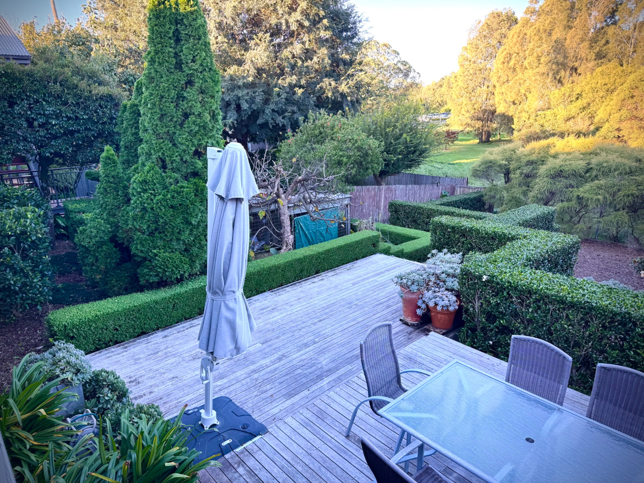 Formal staff garden at Berry Medical Centre